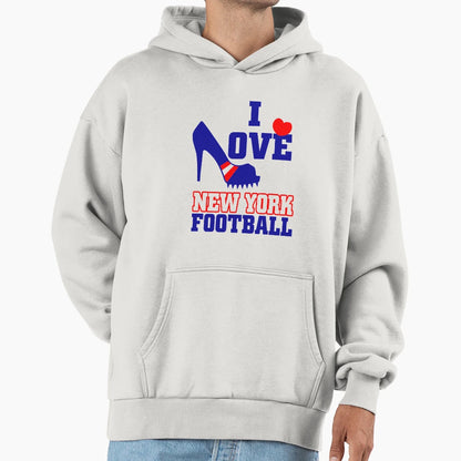 I Love New York Football Hoodie - Streetwear Style Men Women - T-Shirt, Sweatshirt, Hoodie