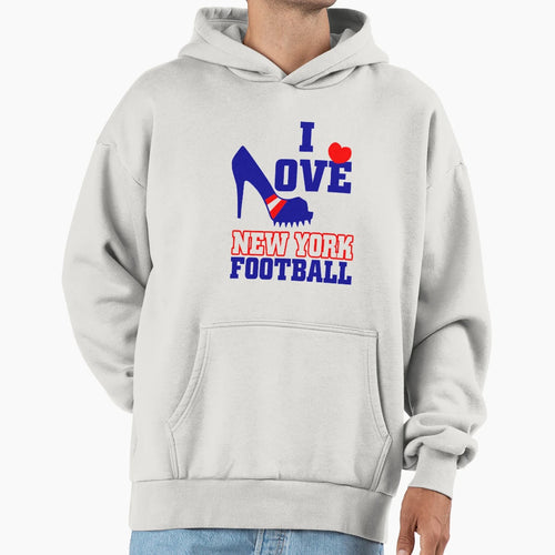 I Love New York Football Hoodie - Streetwear Style Men Women - T-Shirt, Sweatshirt, Hoodie