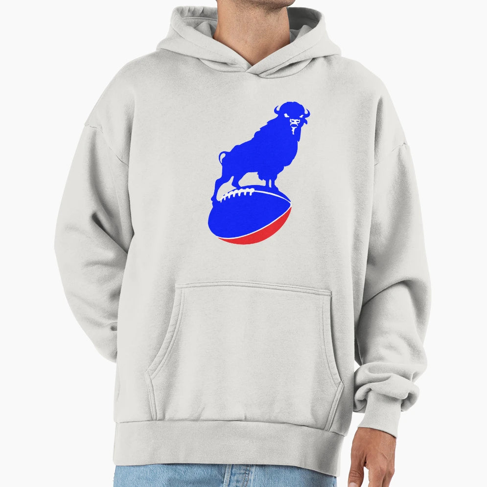 Buffalo Rugby Hoodie - Fun Novelty Design for Adults - T-Shirt, Sweatshirt, Hoodie
