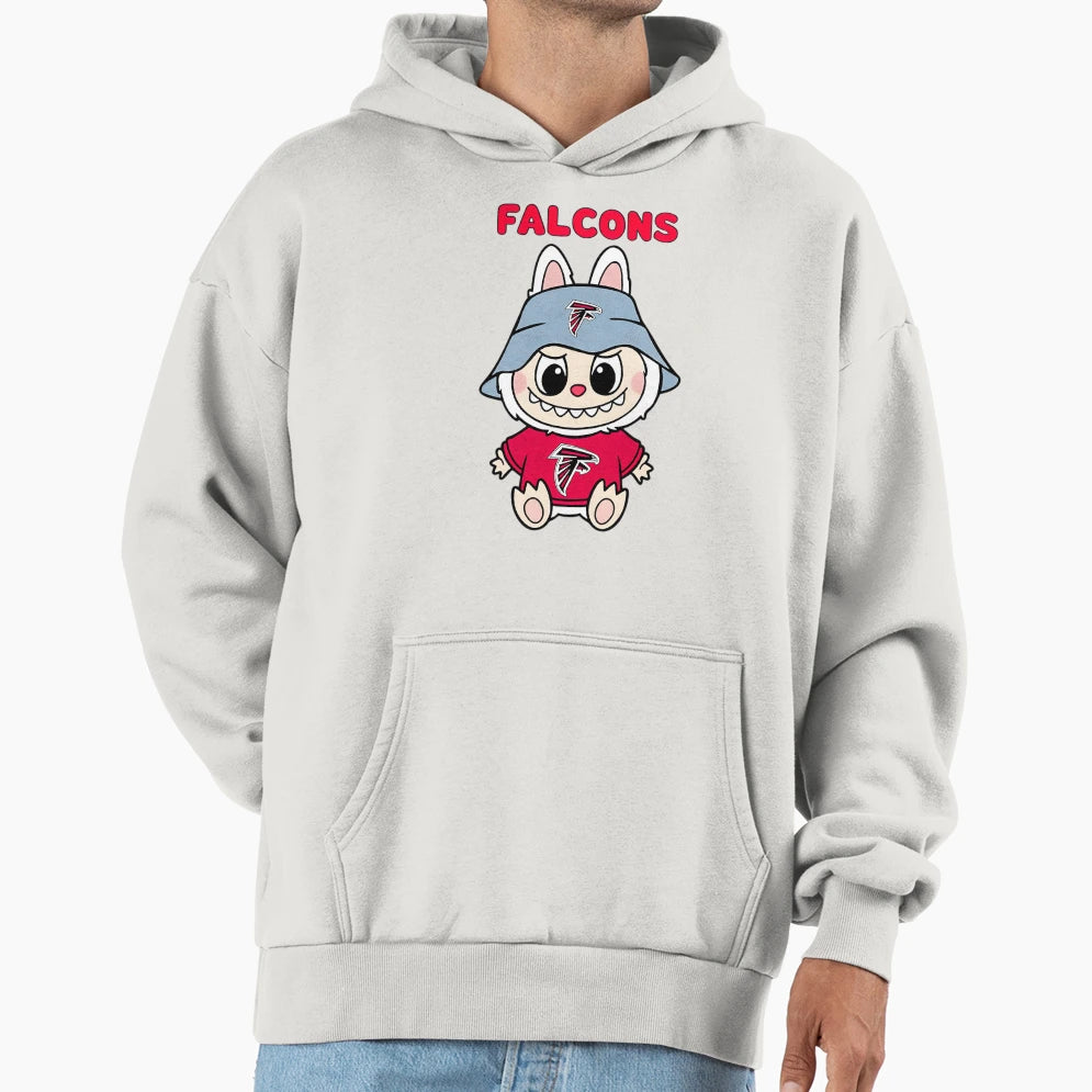 Funny Labubu Falcons Cartoon Art Hoodie - Trendy Graphic Unisex - T-Shirt, Sweatshirt, Hoodie