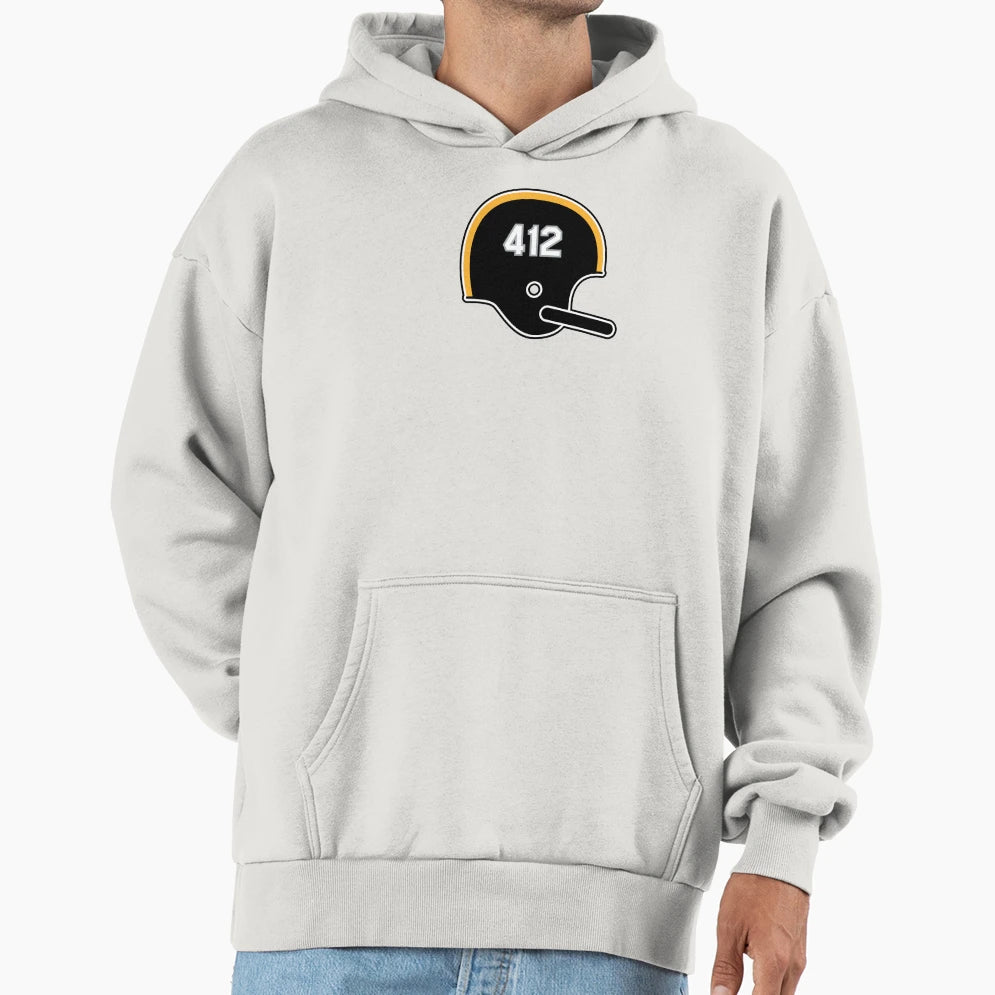 Pittsburgh Steelers 412 Helmet Hoodie - Streetwear Style for Adults - T-Shirt, Sweatshirt, Hoodie