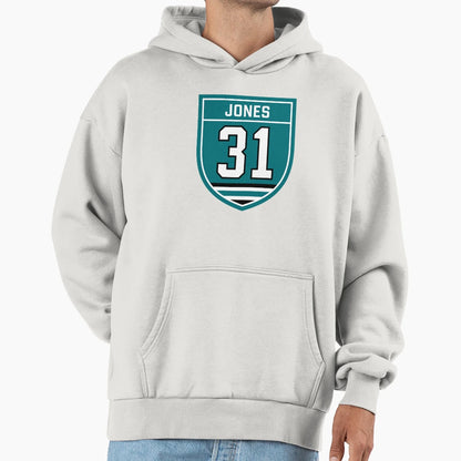 Jones 31 Emblem Hoodie - Trendy Graphic Unisex - T-Shirt, Sweatshirt, Hoodie