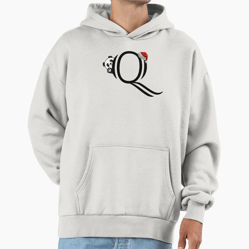 Copy Panda Letter Q Alphabet Hoodie - Novelty Apparel for Adults - T-Shirt, Sweatshirt, Hoodie