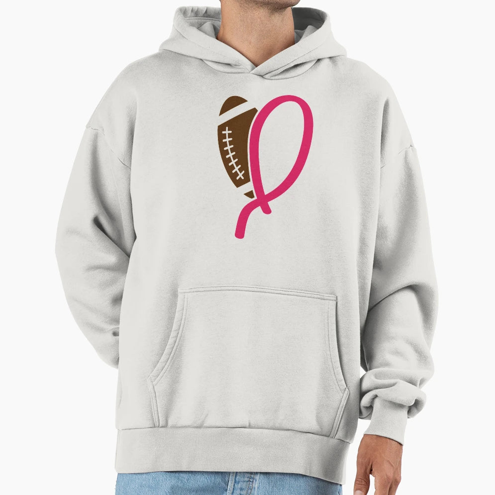Football Breast Cancer Awareness Ribbon Hoodie - Unique Graphic for Adults - T-Shirt, Sweatshirt, Hoodie