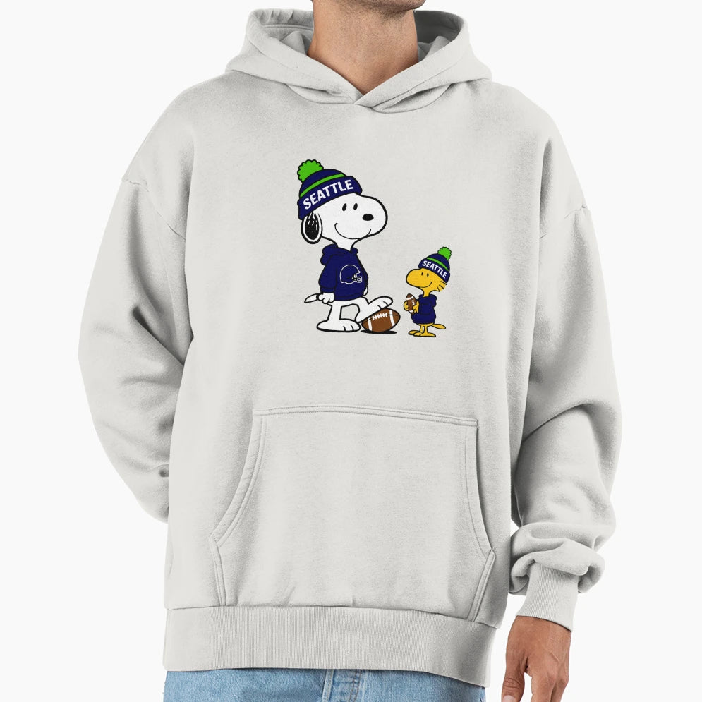 Seattlee Seahawkss Snoopyy Woodstockk Hoodie - Novelty Apparel for Adults - T-Shirt, Sweatshirt, Hoodie