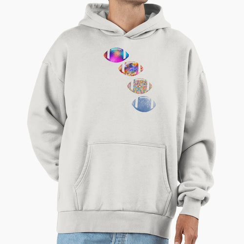 Colorful American Football Sports Hoodie - Minimalist Print Men Women - T-Shirt, Sweatshirt, Hoodie