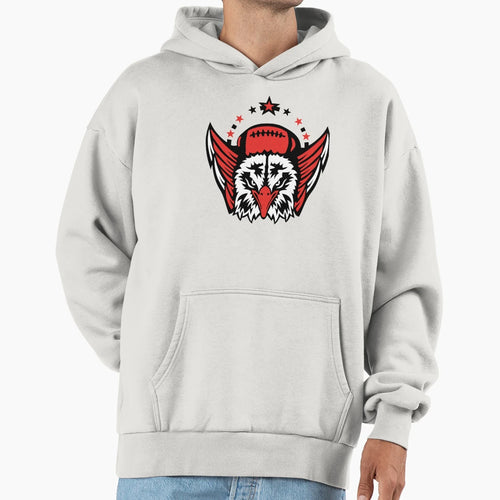 Rugby Football Usa American Eagle Logo Hoodie - Custom Art Print Men Women - T-Shirt, Sweatshirt, Hoodie