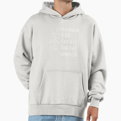 Husband Dad Fantasy Football Commish Hoodie - Novelty Apparel for Adults - T-Shirt, Sweatshirt, Hoodie