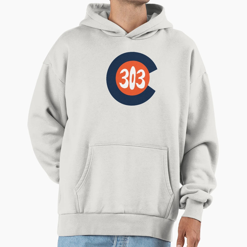 Hand Drawn Colorado Flag 303 Area Hoodie - Minimalist Print for Adults - T-Shirt, Sweatshirt, Hoodie