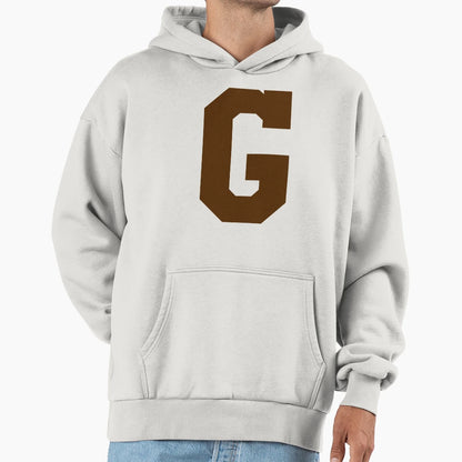 Alphabet Brown G Sports Letter G Hoodie - Trendy Graphic Men Women - T-Shirt, Sweatshirt, Hoodie