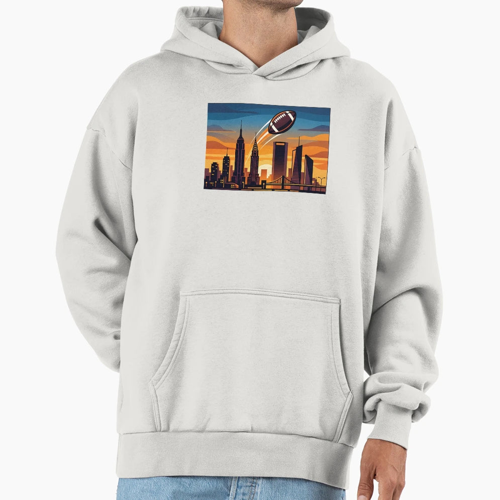 New York Football Skyline Minimalist Hoodie - Trendy Graphic for Adults - T-Shirt, Sweatshirt, Hoodie