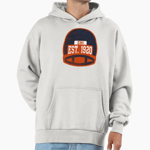 Chicago Throwback Football Helmet Hoodie - Minimalist Print Men Women - T-Shirt, Sweatshirt, Hoodie