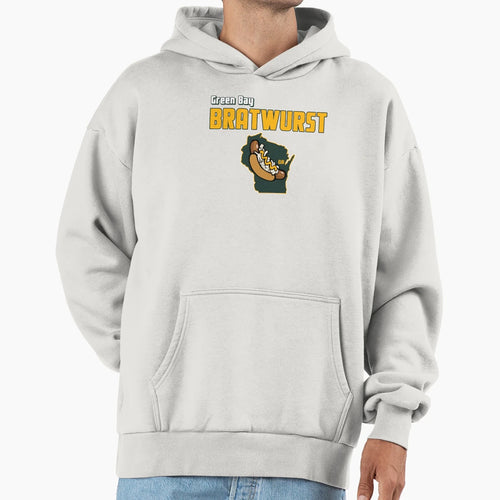Green Bay Bratwurst Wordmark Hoodie - Trendy Graphic Unisex - T-Shirt, Sweatshirt, Hoodie