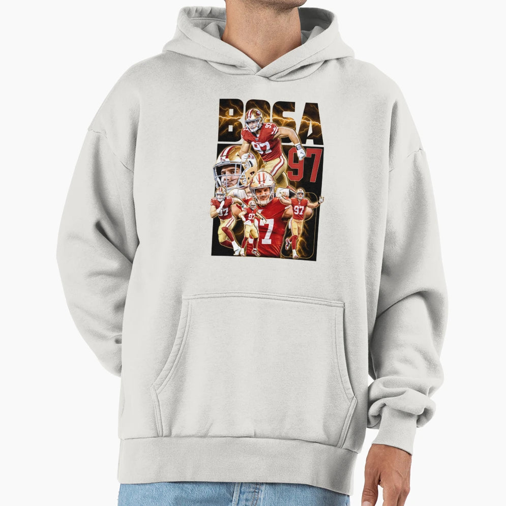 Defensive End Player 97 Touchdown Hoodie - Unique Graphic Unisex - T-Shirt, Sweatshirt, Hoodie