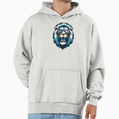 Detroit Football Blue Lion Fan Art Lets Hoodie - Unique Graphic Men Women - T-Shirt, Sweatshirt, Hoodie