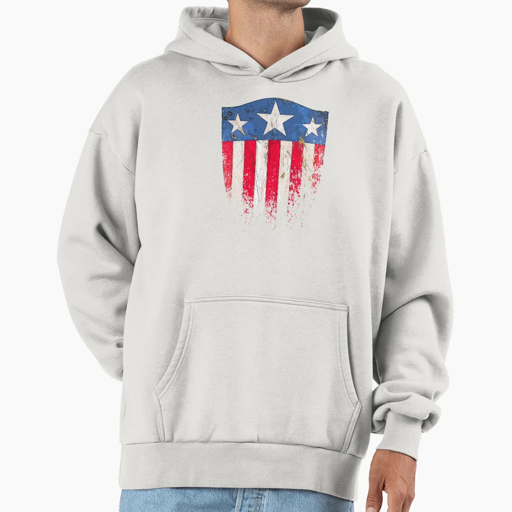 Amercian Shield Hoodie - Streetwear Style for Adults - T-Shirt, Sweatshirt, Hoodie
