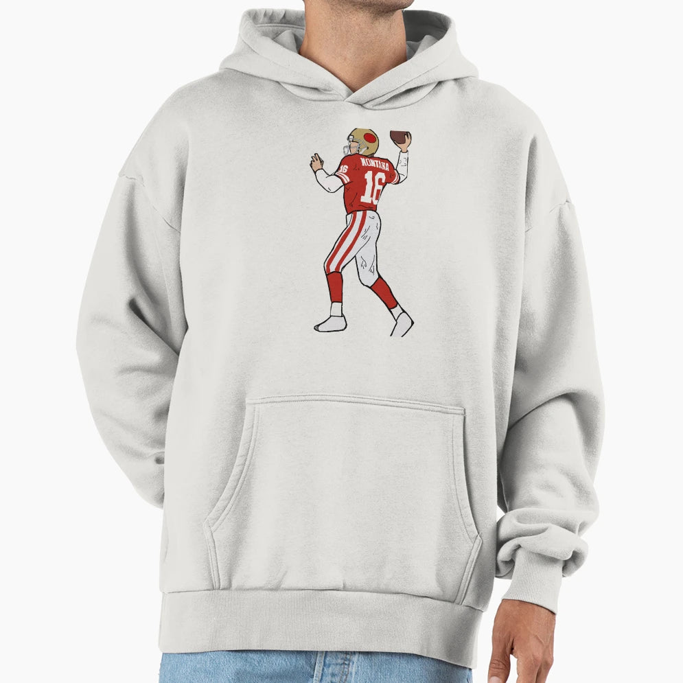 Joe Montana San Francisco 49Ers Hoodie - Fun Novelty Design Unisex - T-Shirt, Sweatshirt, Hoodie