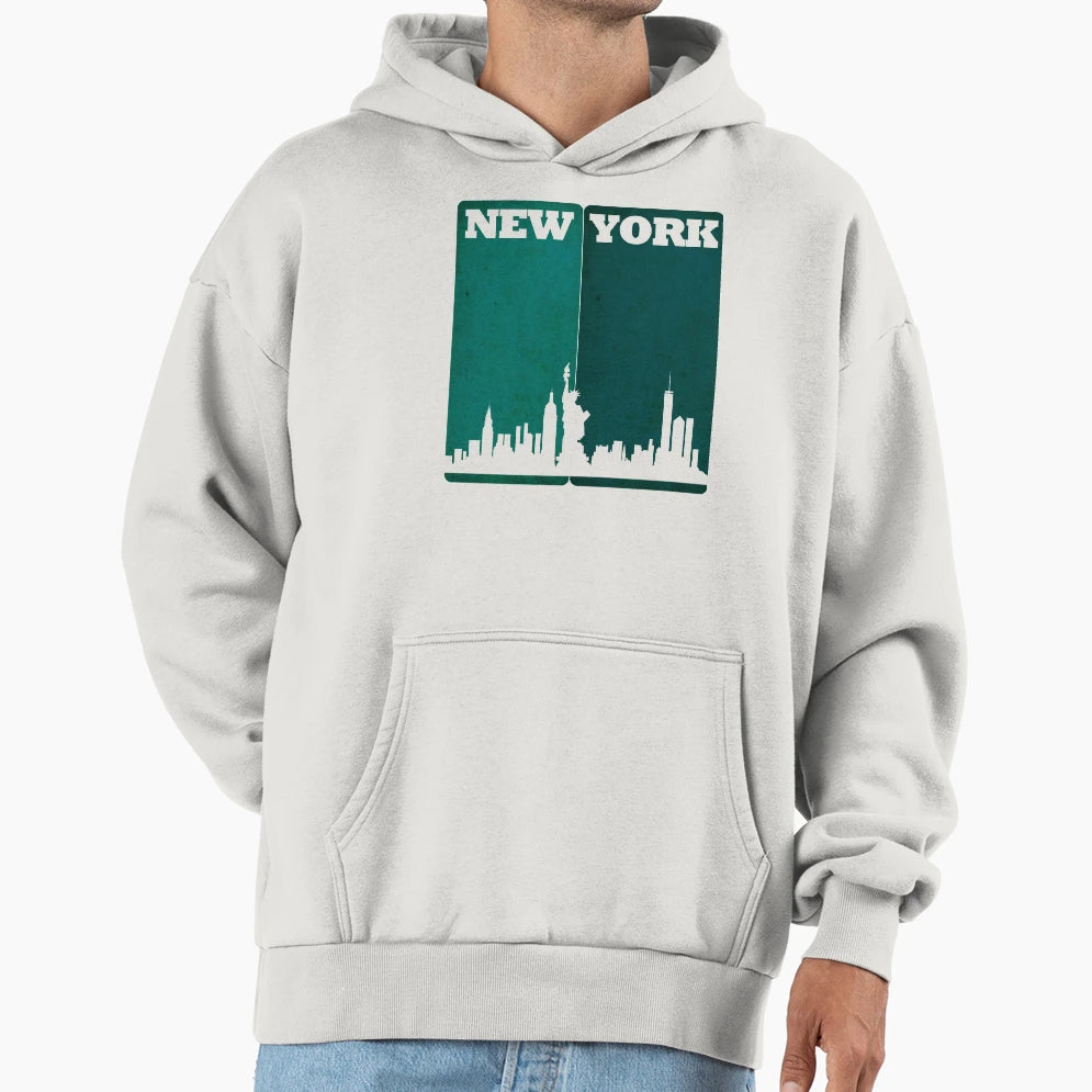 New York And Nyc Silhouette Hoodie - Fun Novelty Design for Adults - T-Shirt, Sweatshirt, Hoodie