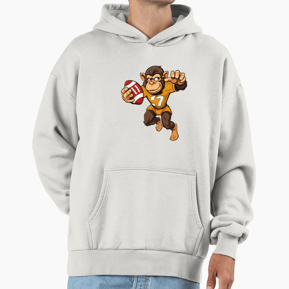 Monkey Rugby Hoodie - Novelty Apparel Unisex - T-Shirt, Sweatshirt, Hoodie
