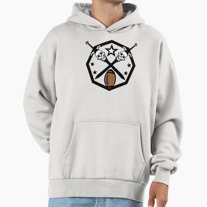 Rugby Or American Football Sword Skull Logo Hoodie - Graphic Print Unisex - T-Shirt, Sweatshirt, Hoodie