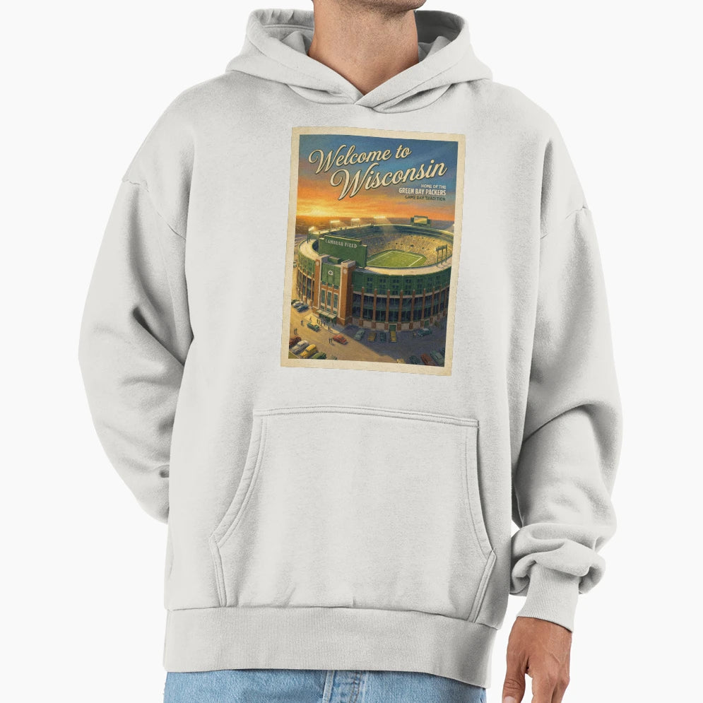 Welcome To Wisconsin Lambeau Field Game Hoodie - Custom Art Print Unisex - T-Shirt, Sweatshirt, Hoodie