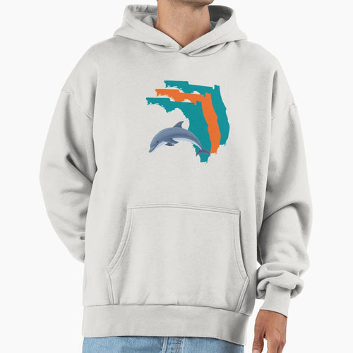 Florida Border Dolphins Hoodie - Unique Graphic for Adults - T-Shirt, Sweatshirt, Hoodie