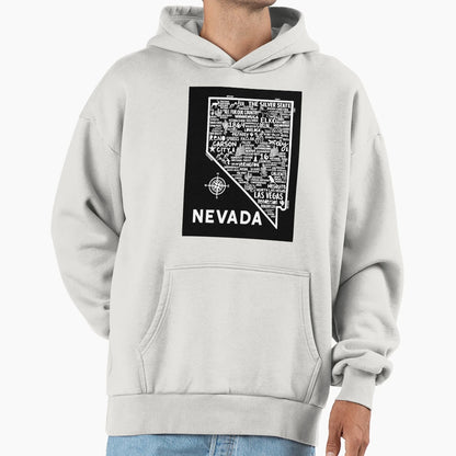 Nevada Map Hoodie - Minimalist Print for Adults - T-Shirt, Sweatshirt, Hoodie