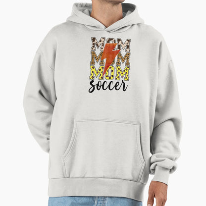 Soccer Mom Leopard Heart Soccer Mom Iron Hoodie - Trendy Graphic Men Women - T-Shirt, Sweatshirt, Hoodie