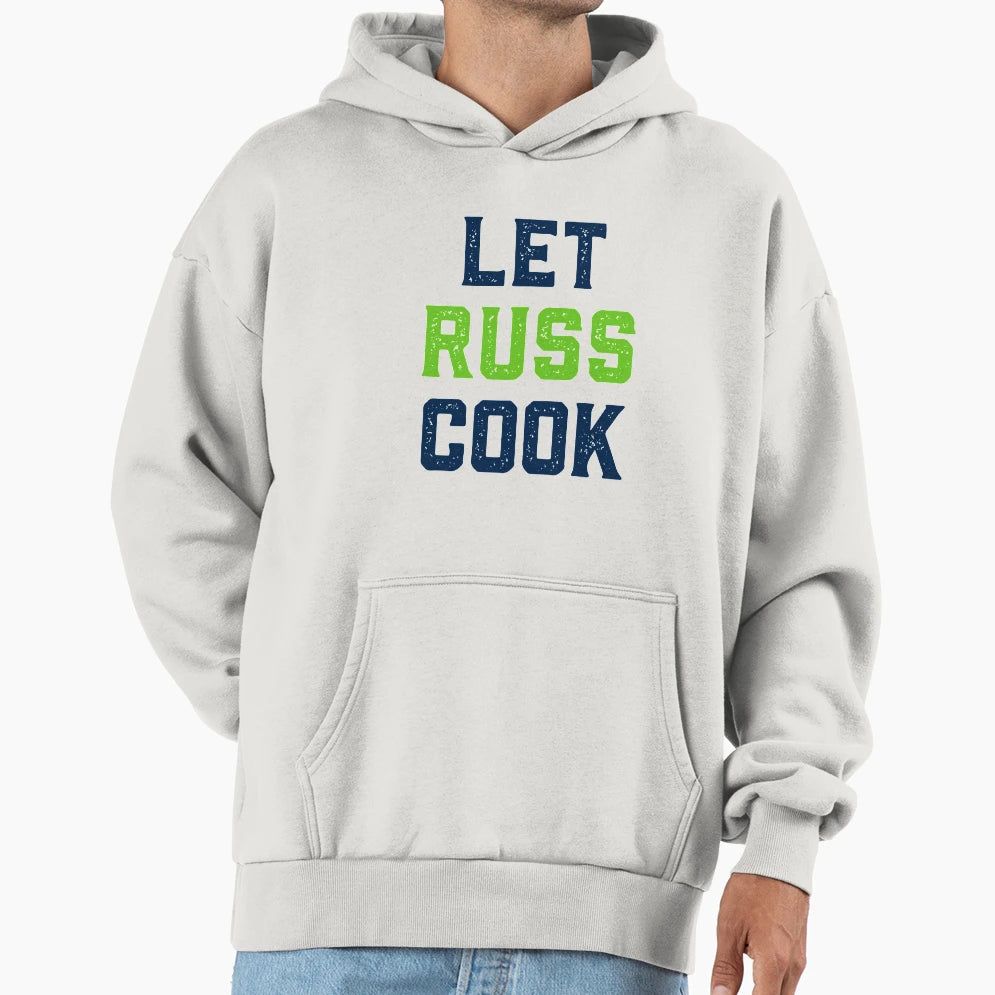 Let Russ Cook Quarterback Chef Tailgate Hoodie - Trendy Graphic for Adults - T-Shirt, Sweatshirt, Hoodie