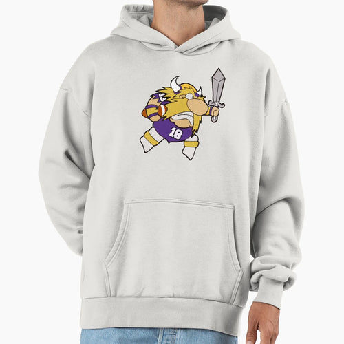 Minnesota Vikings Football Cartoon Hoodie - Custom Art Print for Adults - T-Shirt, Sweatshirt, Hoodie