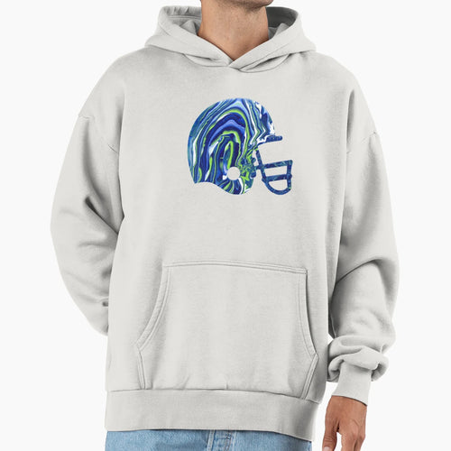 Seahawk Color Football Helmet Paint Hoodie - Fun Novelty Design for Adults - T-Shirt, Sweatshirt, Hoodie