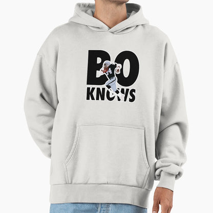 Bo Running To Play Baseball Hoodie - Casual Everyday Wear Men Women - T-Shirt, Sweatshirt, Hoodie