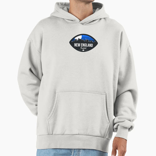 New England Football Skyline Badge Hoodie - Casual Everyday Wear Unisex - T-Shirt, Sweatshirt, Hoodie