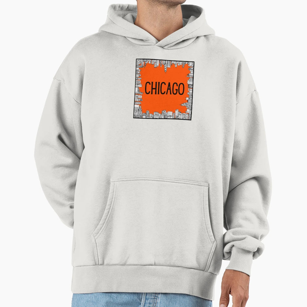 Chicago Views Hoodie - Minimalist Print for Adults - T-Shirt, Sweatshirt, Hoodie