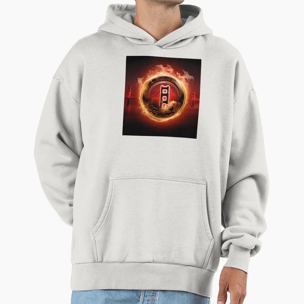 Champions Fire Golden Gate Bridge Hoodie - Minimalist Print Unisex - T-Shirt, Sweatshirt, Hoodie