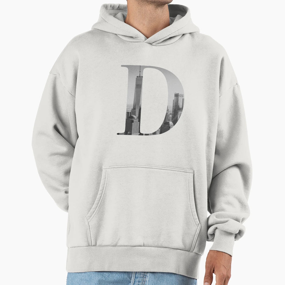 New York Letter D Hoodie - Minimalist Print Men Women - T-Shirt, Sweatshirt, Hoodie