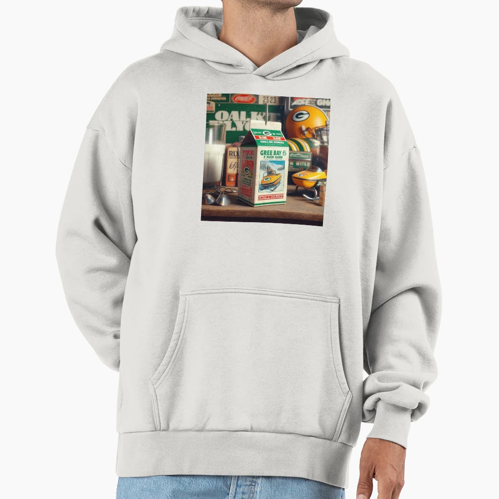 Green Bay Milk Hoodie - Trendy Graphic Unisex - T-Shirt, Sweatshirt, Hoodie
