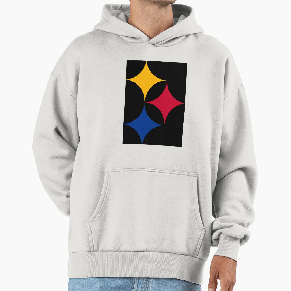S T E E L E R S Geometric Minimal Hoodie - Graphic Print for Adults - T-Shirt, Sweatshirt, Hoodie