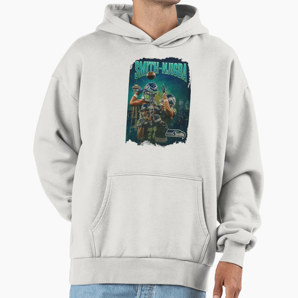 Jaxon Smith Njigba Seattle Collage Hoodie - Minimalist Print Men Women - T-Shirt, Sweatshirt, Hoodie