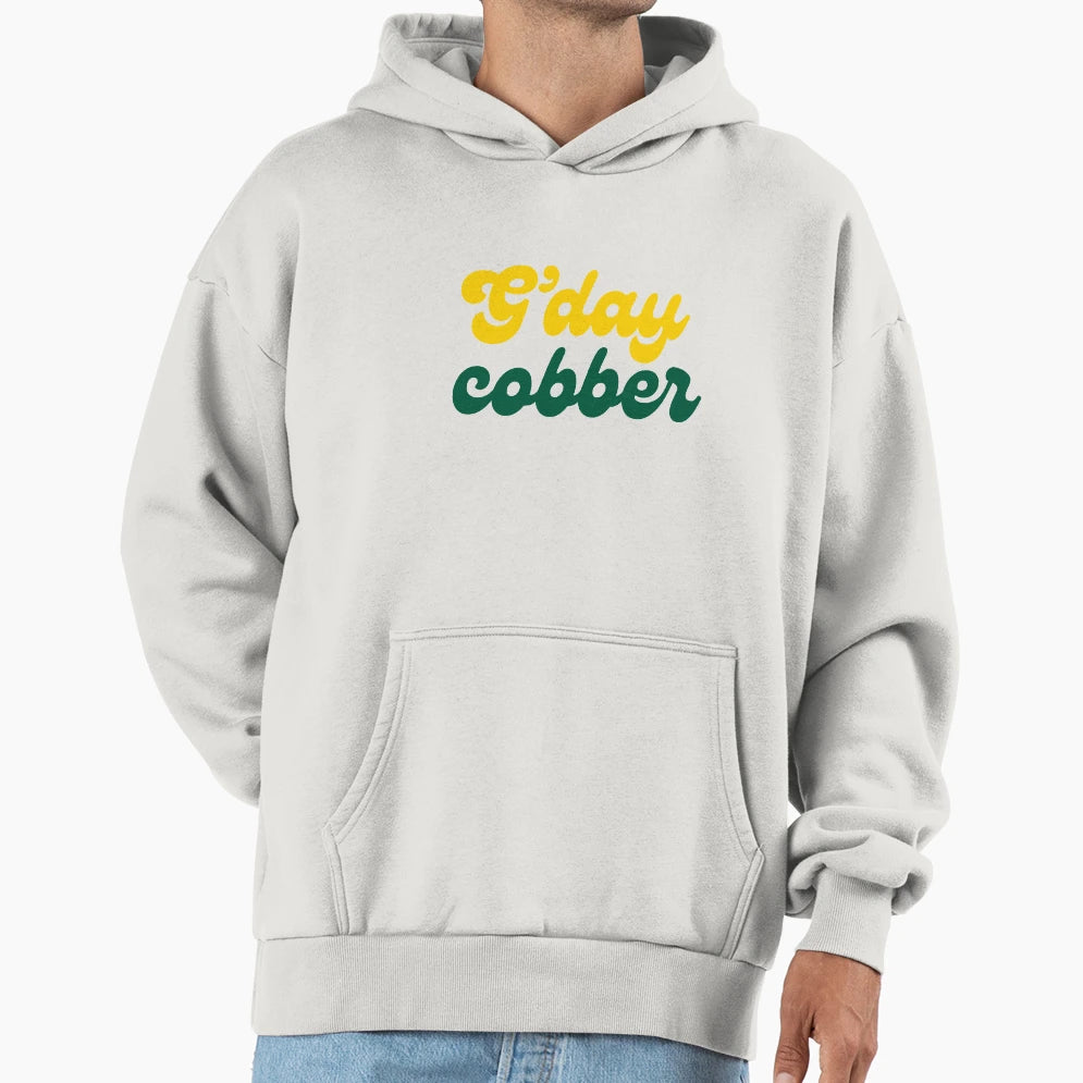 Gday Cobber Hoodie - Custom Art Print for Adults - T-Shirt, Sweatshirt, Hoodie