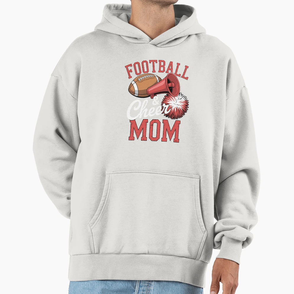 Football Cheer Mom Cheerleader Hoodie - Minimalist Print for Adults - T-Shirt, Sweatshirt, Hoodie