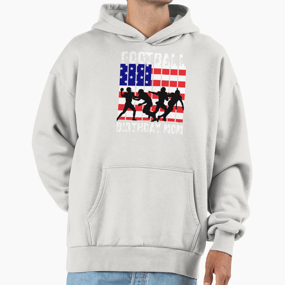 American Football Theme Birthday Mom Hoodie - Novelty Apparel Men Women - T-Shirt, Sweatshirt, Hoodie