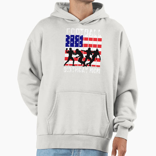 American Football Theme Birthday Mom Hoodie - Novelty Apparel Men Women - T-Shirt, Sweatshirt, Hoodie
