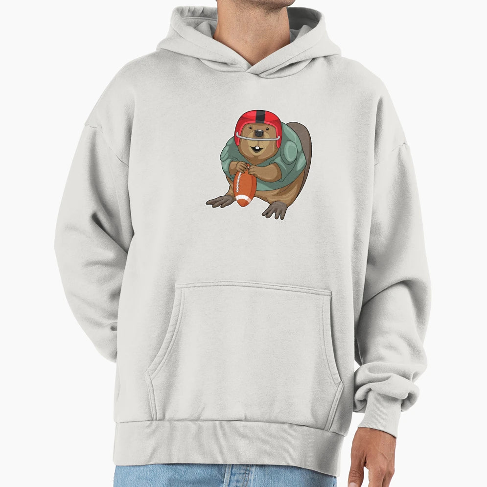 Beaver American Football Hoodie - Aesthetic Graphic Unisex - T-Shirt, Sweatshirt, Hoodie