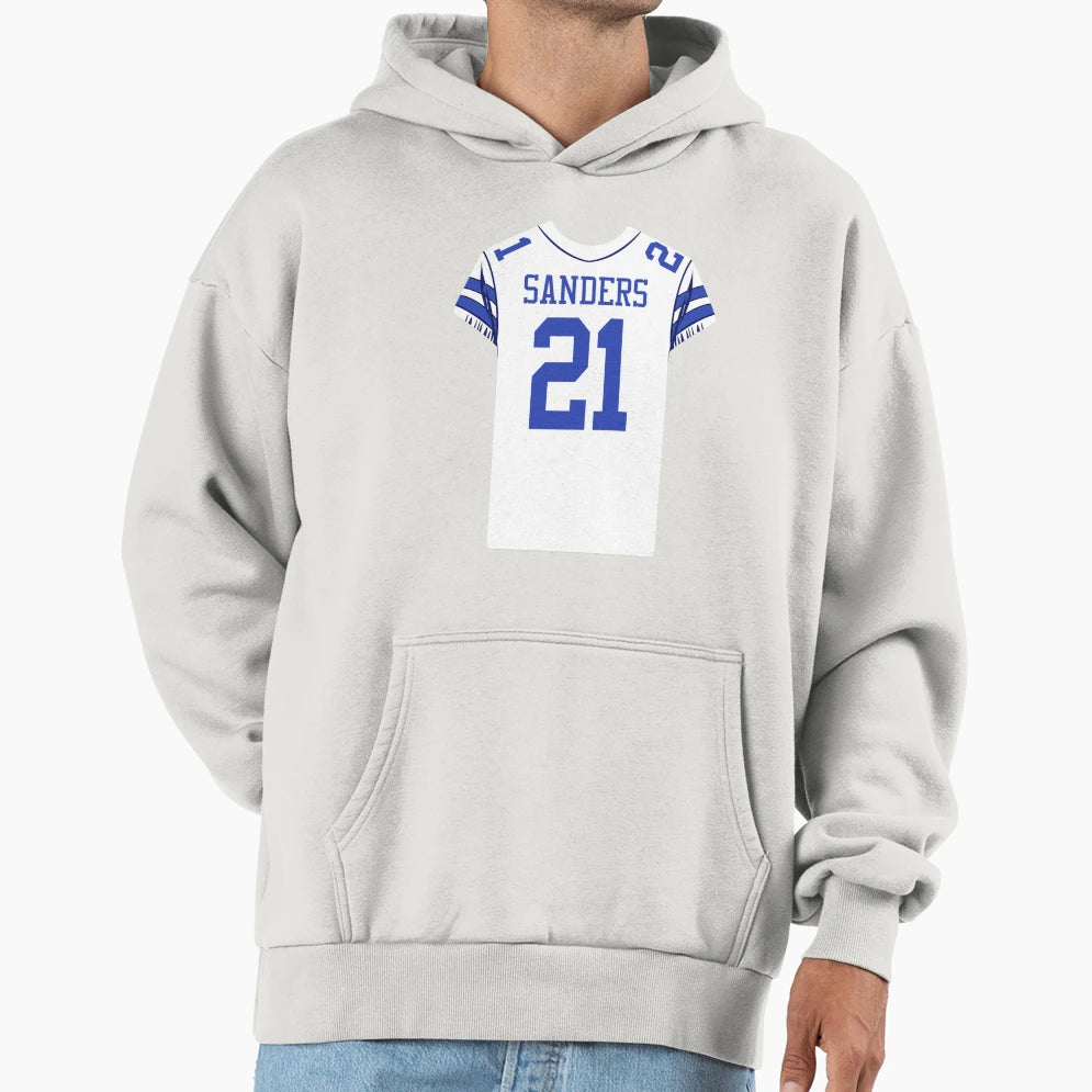 Deion Sanders 21 Jersey Hoodie - Minimalist Print for Adults - T-Shirt, Sweatshirt, Hoodie