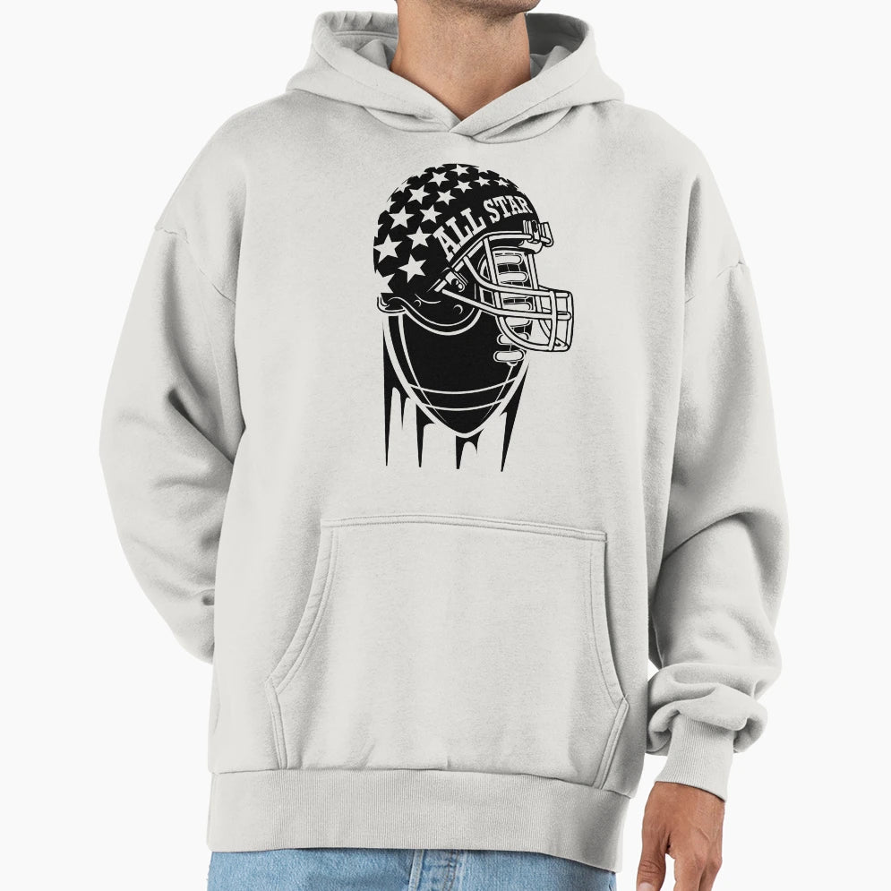 American Football Allstar Helmet Hoodie - Trendy Graphic Unisex - T-Shirt, Sweatshirt, Hoodie