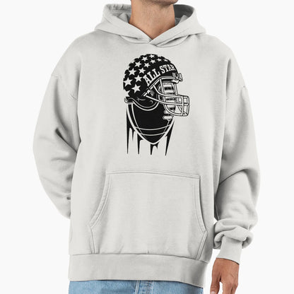 American Football Allstar Helmet Hoodie - Trendy Graphic Unisex - T-Shirt, Sweatshirt, Hoodie