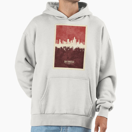 San Francisco California Skyline Hoodie - Minimalist Print for Adults - T-Shirt, Sweatshirt, Hoodie
