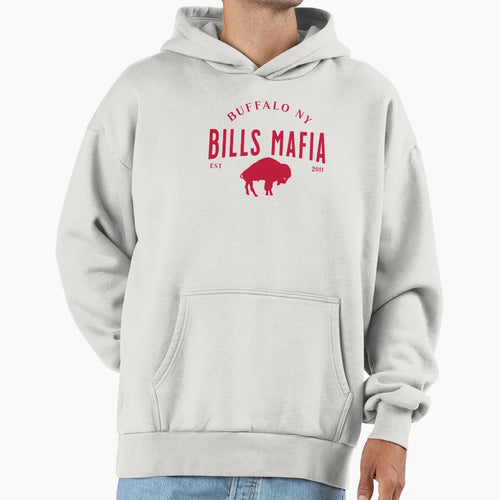Bills Mafia Standing Buffalo Red Hoodie - Unique Graphic Unisex - T-Shirt, Sweatshirt, Hoodie
