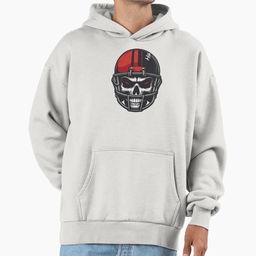 Scary Skull American Football Helmet Hoodie - Aesthetic Graphic Men Women - T-Shirt, Sweatshirt, Hoodie